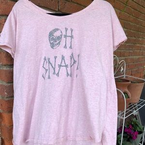 Pink graphic Tee “oh snap!”